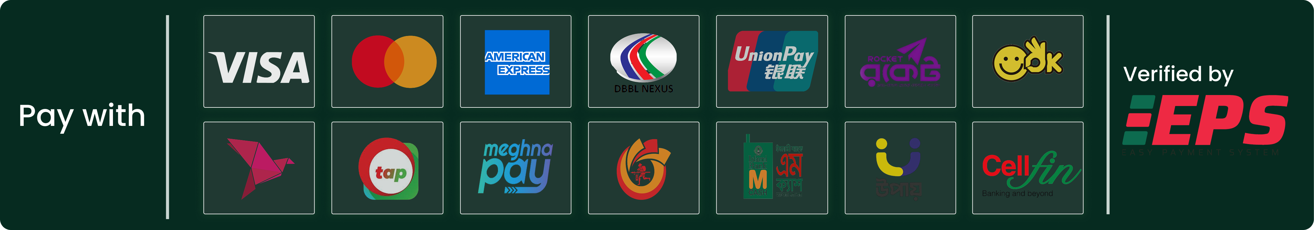 EPS Payment Methods - Visa, Mastercard, bKash, Nagad, Rocket, Bank Transfer